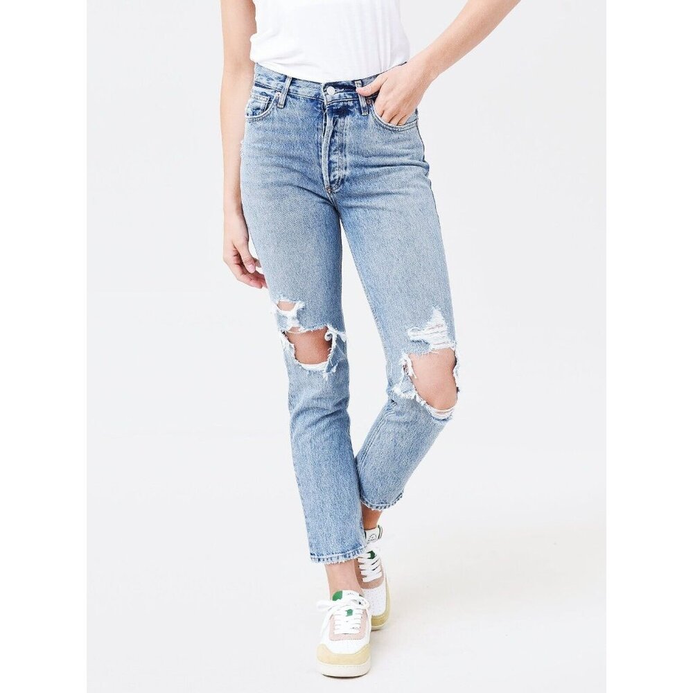 AGOLDE 27 Fen High Rise Relaxed Taper in Wander Button Fly Jeans